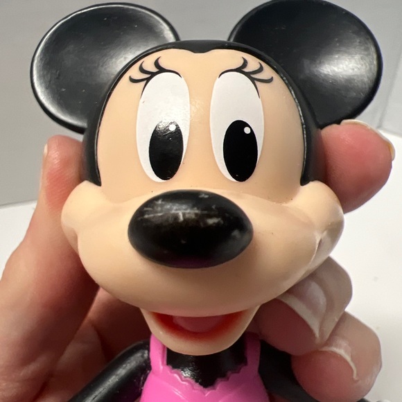 Disney Minnie Mouse Figure Plastic Toy 5.25 " Pink Dress - Picture 4 of 6